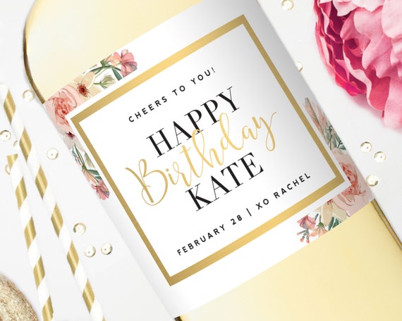 Birthday Wine Labels Happy Birthday Champagne Label Stickers Etsy Birthday Wine Labels Happy Birthday Champagne Label Stickers Etsy