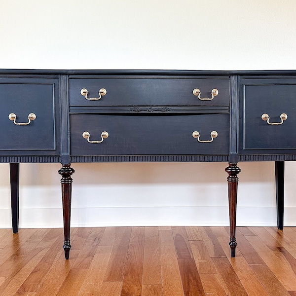 SOLD, SOLD, SOLD - Antique victorian black sideboard, buffet, end table