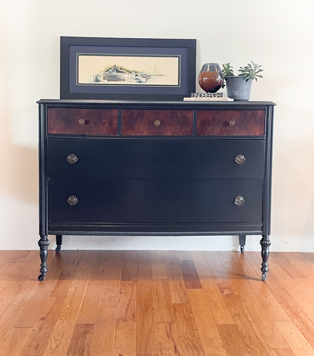 SOLD SOLD SOLD Vintage Dresser/entryway Piece/ Black/wood - Etsy
