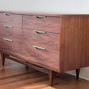 SOLD, SOLD - Kent Coffey - Tableau 6 Drawer Walnut Lowboy Dresser * Shipping not included