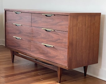 SOLD, SOLD - Kent Coffey - Tableau 6 Drawer Walnut Lowboy Dresser * Shipping not included
