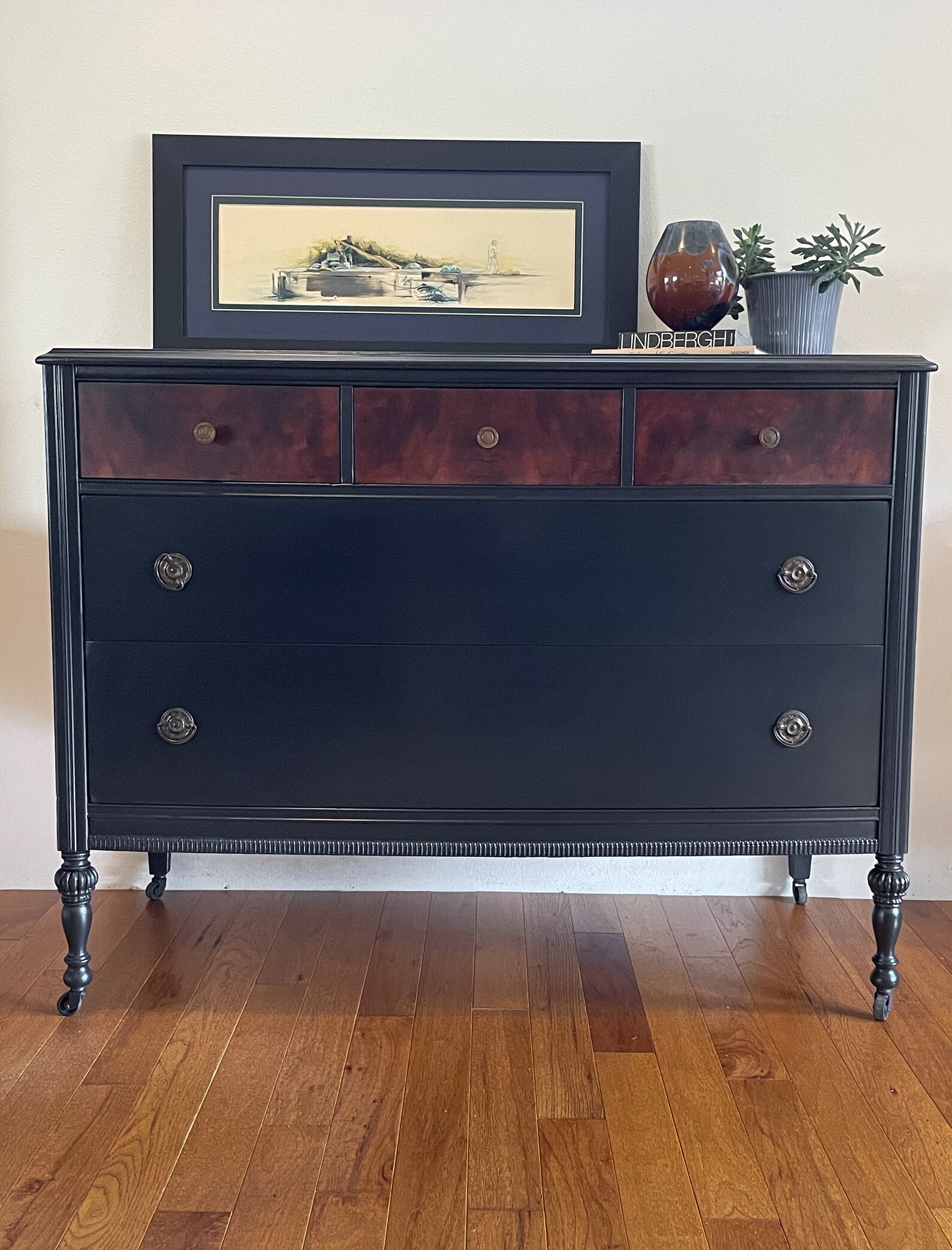 SOLD SOLD SOLD Vintage Dresser/entryway Piece/ Black/wood - Etsy