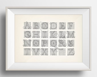 Structural Alphabet Print - OE-52 Fine art print of an academia educational chart
