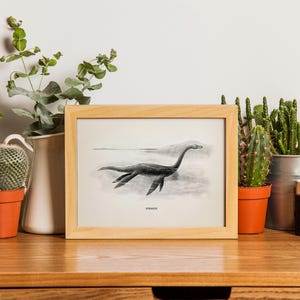 Nessie, Loch Ness Monster : Monster Series -OE-27- Fine art print of a vintage natural history academia scientific illustration. Cottagecore imagem 6