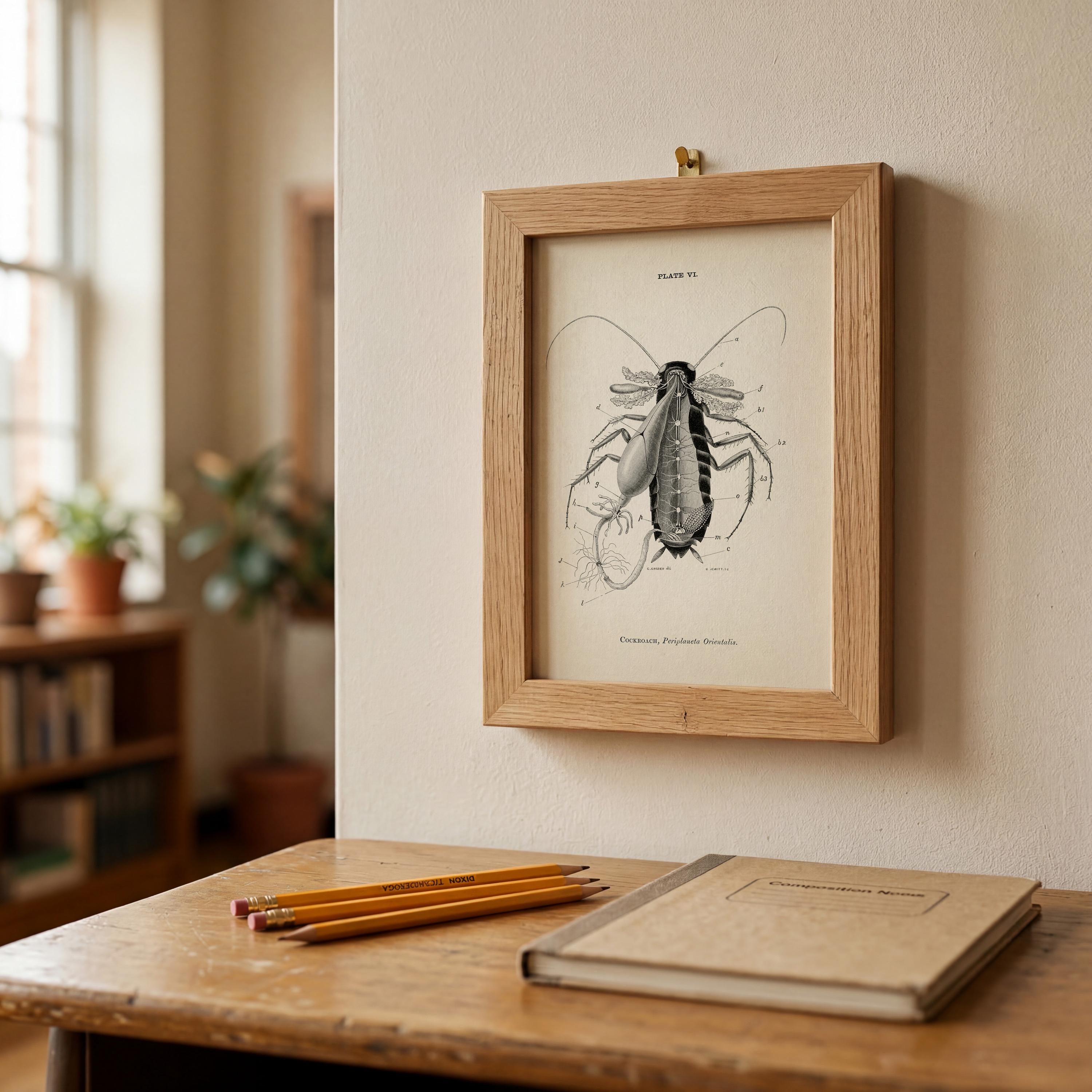 Cockroach Dissection Anatomy Diagram [1870] AN-17 - Fine Art Print of a ...