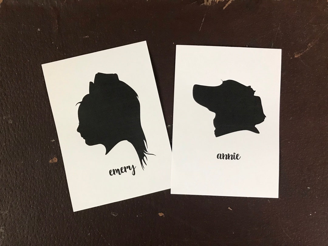 Custom Silhouette Portrait: Personalized Kid or Pet Art - Cardstock