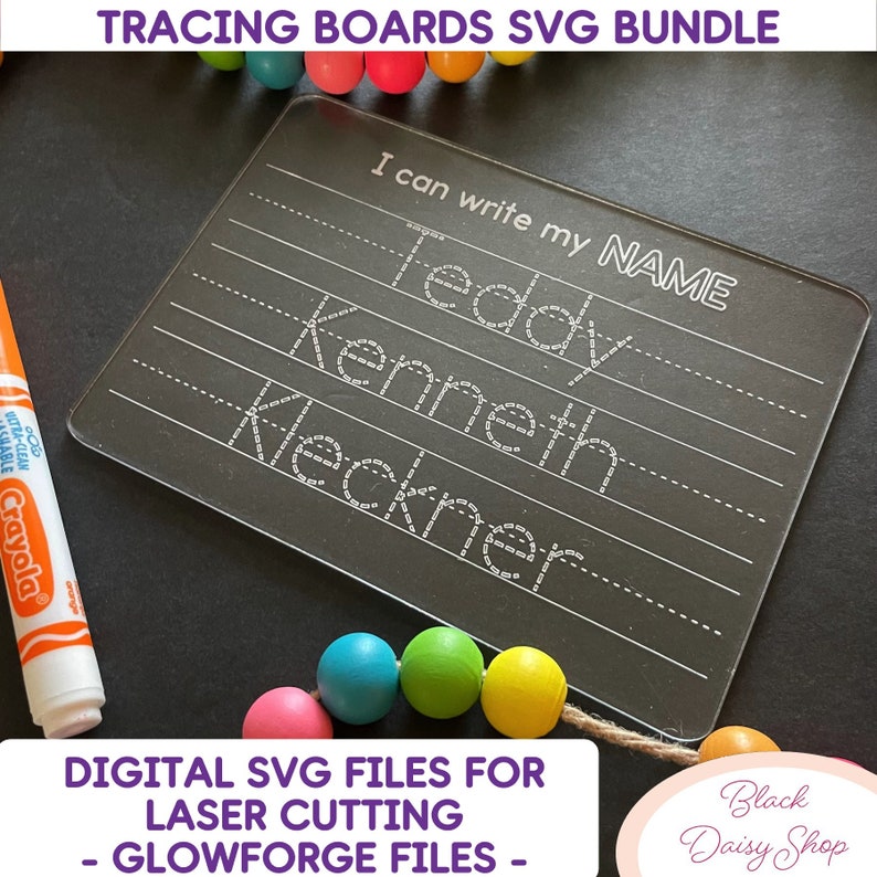 Trae Letters Svg Tracing Board SVG Bundle: Letters, Numbers, Shapes (digital Cut File ...