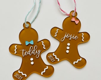 Personalized Gingerbread ornament - gingerbread girl ornament, gingerbread boy ornament, gingerbread person ornament