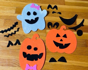 Halloween Play Set for Kids - Jack-O-Lantern and Ghost Felt Play Set, Pretend Play Set, Halloween felt set, Kids Halloween gifts