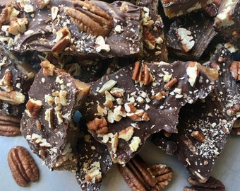 Higbee's Toffee | Chocolate Pecan Toffee with Himalayan Sea Salt | 1 lb. Box