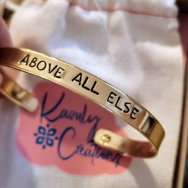 Personalized Cuff Bracelet, Hand-stamped, stack bracelets, Proverbs 4:23, bangles, Bridesmaid gifts, Stackable bracelet