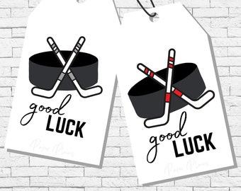 Printable Hockey Good Luck Tags, Cute Team Treat Tag, Team Motivation, Treat Labels, Favor Tags, Sports Team , Hockey PartyEncouragement,