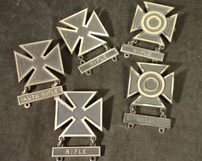 Vintage WWII Set of 5 Military Maltese Cross Marksmanship Etsy