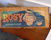 vintage Wooden Crate Rosy Peaches perfect storage