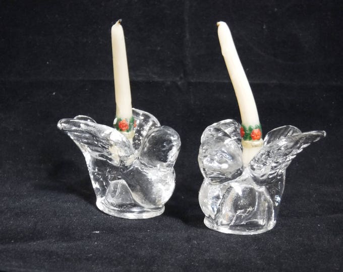 vintage Christmas small dove candle holders mantle decor table decorations