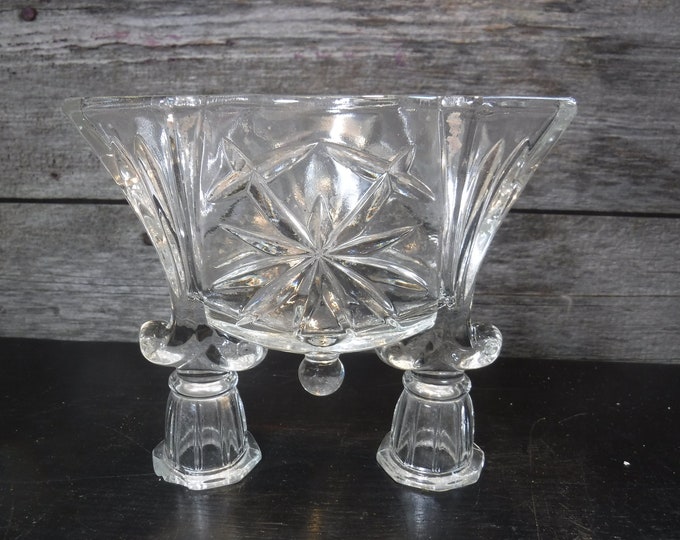 vintage cut crystal vase reversible dual double candle holder dining room decor home decor