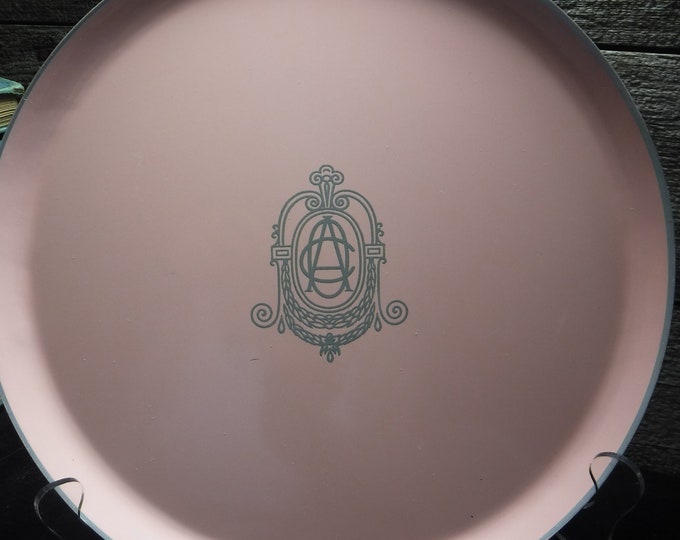 vintage Nashco Product Monogrammed Serving Tray Pretty in Pink