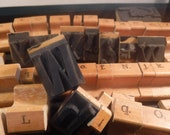 vintage wooden printers stamp with alphabet stamp pads rulers spacer Senco Carters Vikings arts and crafts