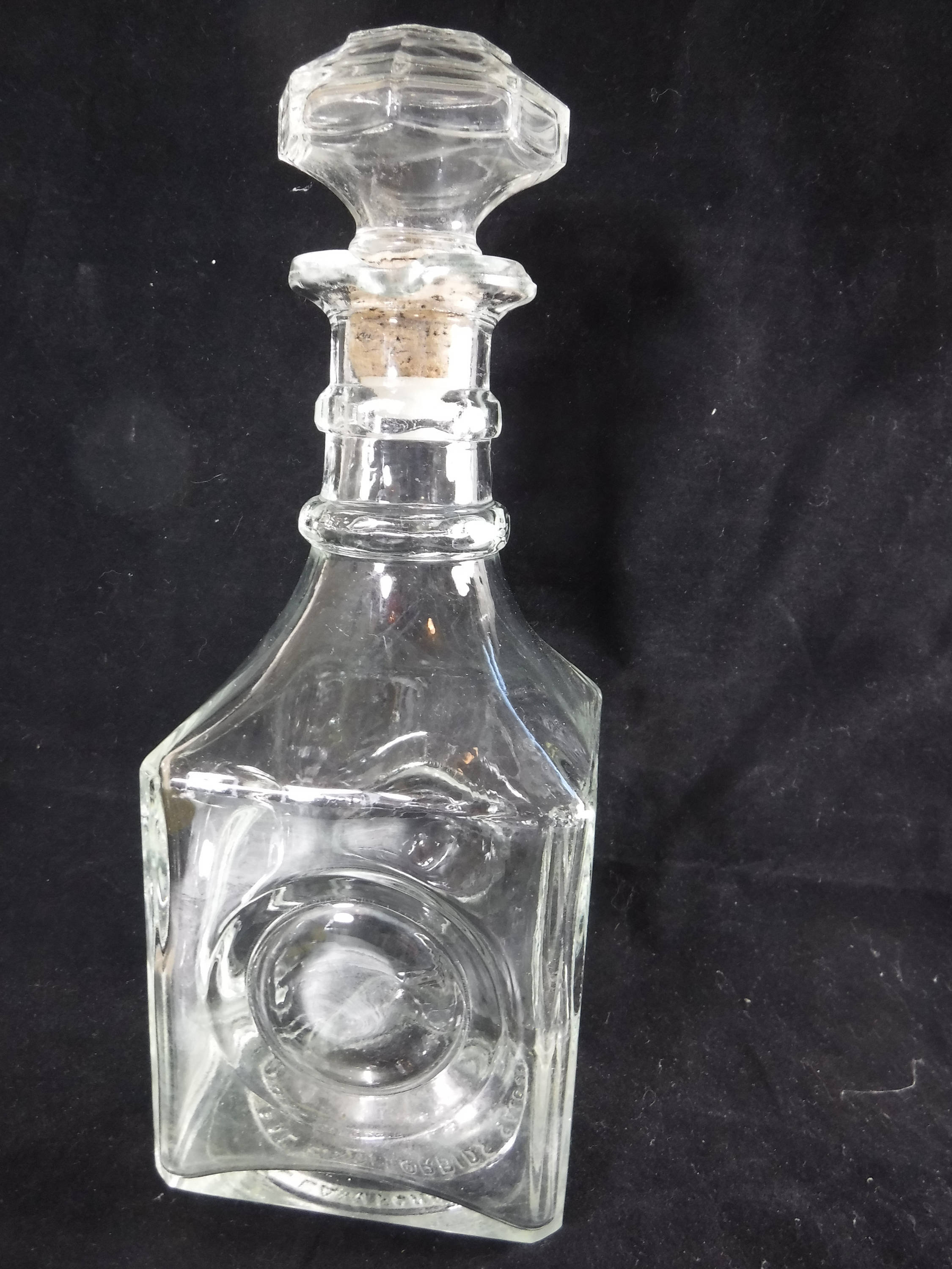 Vintage Decanter D9 Gibson Square Glass base with faceted Etsy
