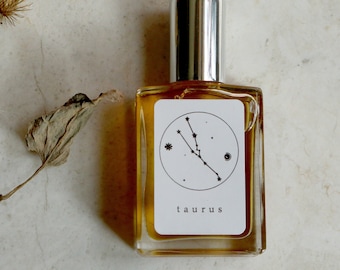 TAURUS ZODIAC FRAGRANCE Handmade Astrology Perfume Oil Blend-Aromatherapy balancing mixture of Patchouli, Honeysuckle, Geranium, Neroli