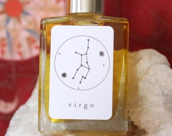 VIRGO Handmade Zodiac Inspired Oil Blend-Aromatherapy balancing mixture~ Bergamot and Lavender with fine fragrance of Plum Blossom, Oud Wood