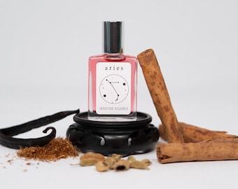 Aries Zodiac Perfume Oil Blend: Tobacco, Vanilla, Cinnamon - Handmade