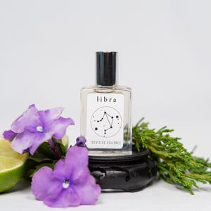 LIBRA Handmade Zodiac Inspired Oil Blend-Aromatherapy balancing mixture~Violet, Amber, Sandalwood, Cypress, Lime, Lily