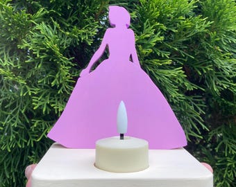 Princess Table Top Night Light, Kid’s Room Decor, Rechargable Tealight Candle Holder.