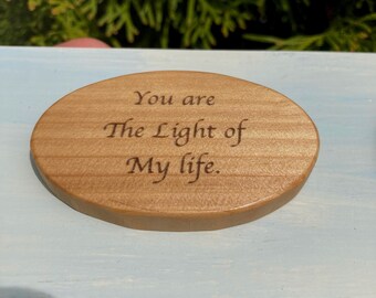 Wood Anniversary Gift, Wooden Tealight Candle Holder, Rustic Farmhouse Home Decor, Custom engraving