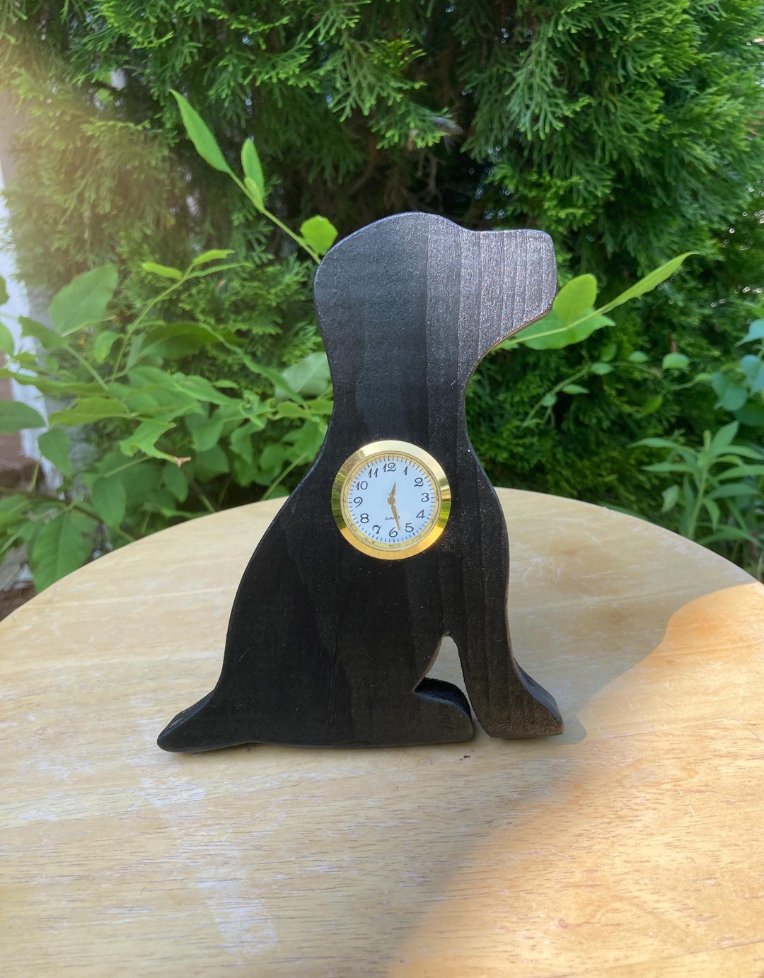 Hand Crafted Black Lab Silhouette Clock, Pine Dog Memorial Decor - Etsy