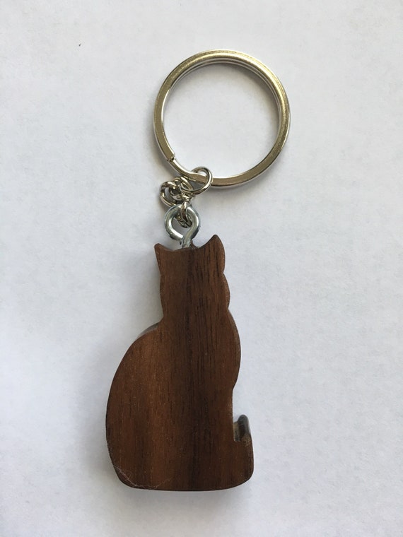 Personalized cat shop keychain