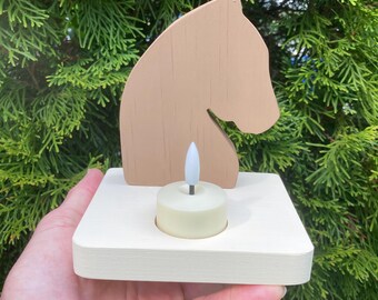 Table Top Horse Night Light, Kid’s Room Decor, Rechargable Tealight Candle Holder.