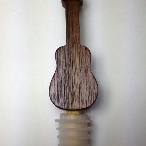 Walnut Acoustic Guitar Bottle Stopper: Guitarist Gift