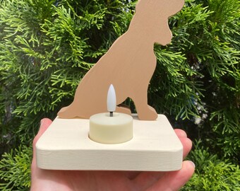 Spaniel Table Top Night Light, Kid’s Room Decor, Rechargable Tealight Candle Holder.