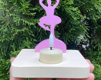 Ballerina Table Top Night Light, Kid’s Room Decor, Rechargable Tealight Candle Holder.
