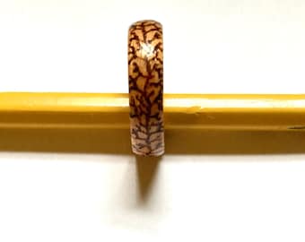 Handmade Cherry Wood Tree of Life Ring, Personalized Bentwood Band, Free Engraving