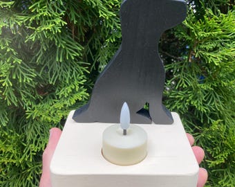 Black Lab Table Top Night Light, Kid’s Room Decor, Rechargable Tealight Candle Holder.
