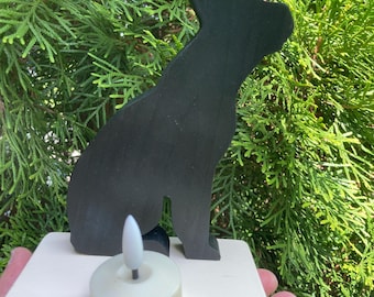 Terrier Table Top Night Light, Kid’s Room Decor, Rechargable Tealight Candle Holder.