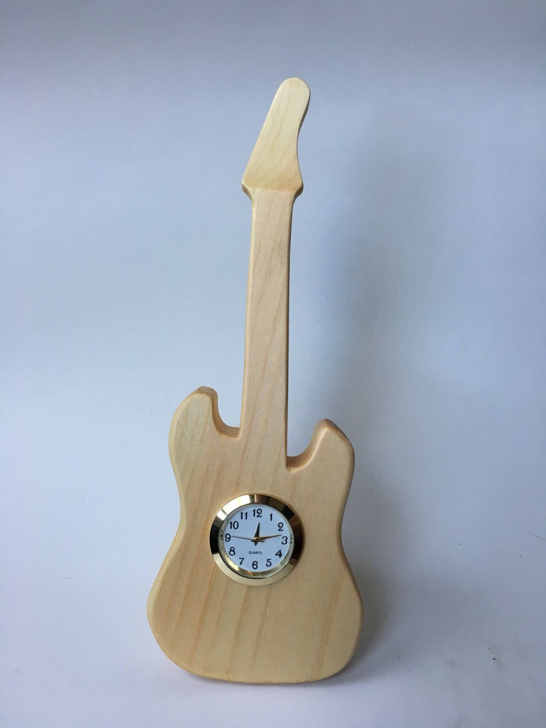Electric Guitar Clock in Natural Pine Etsy