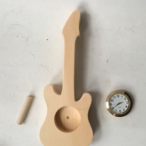 Electric Guitar Clock Kit, DIY Wooden Desk Clock Kit, Kid’s Project, Kid’s Room Decor, Electric Guitar, Gift For Kids, Craft For Kids.