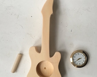 Electric Guitar Clock Kit, DIY Wooden Desk Clock Kit, Kid’s Project, Kid’s Room Decor, Electric Guitar, Gift For Kids, Craft For Kids.