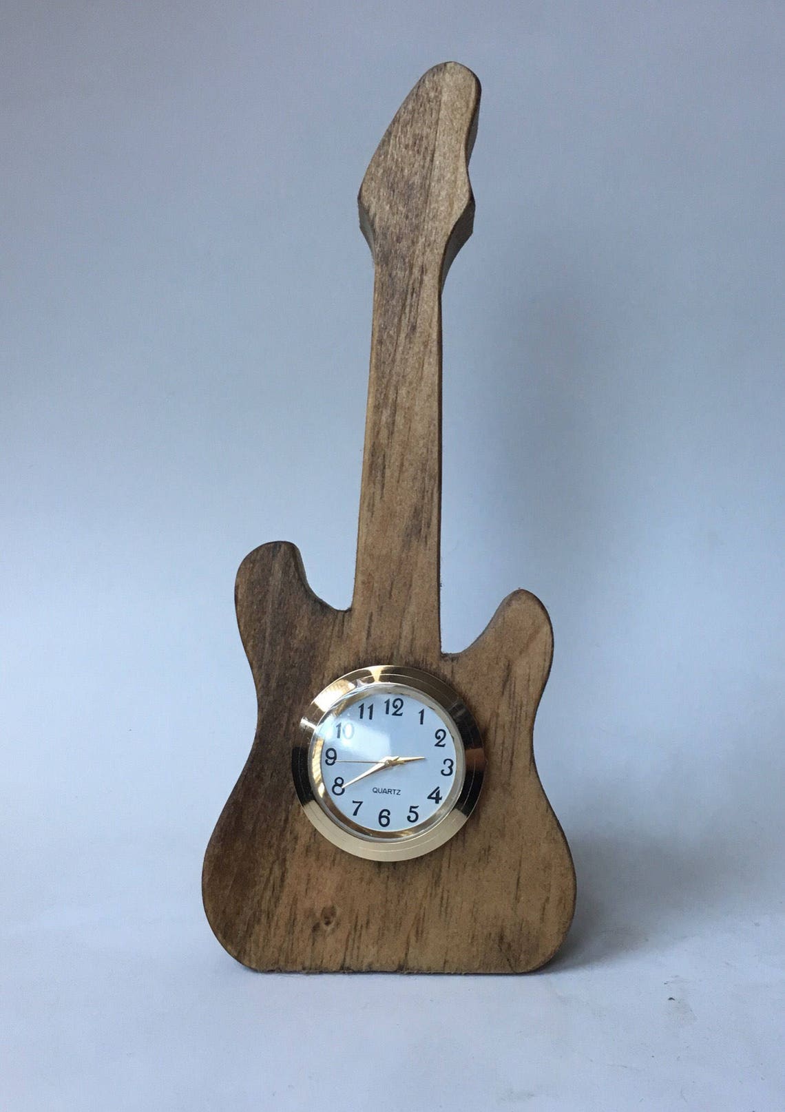 Electric Guitar Wooden Mini Clock in Pine Etsy