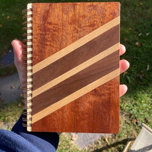 Personalized Wood Covered Journal, Personalized Gift, Wood Cover, Notebook, Gift For Her, Diary, Sketchbook, Custom Engraved Gift.