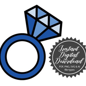 Blue Diamond Ring Digital Download
