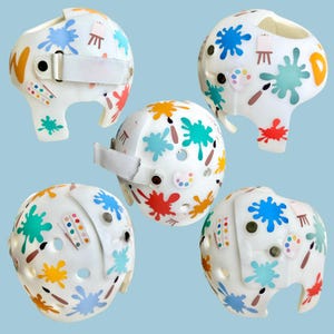 Artsy Gender Neutral Helmet Stickers for Plagiocephaly Cranial Doc Band - Work of Art Custom Decals
