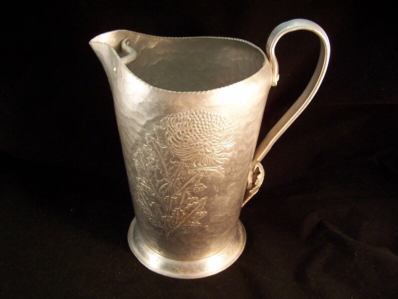 Silver Pitcher Hand Wrought Silverlook 509 Trade Etsy