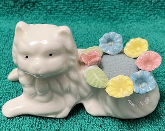Cat Pin Cushion with Flowers