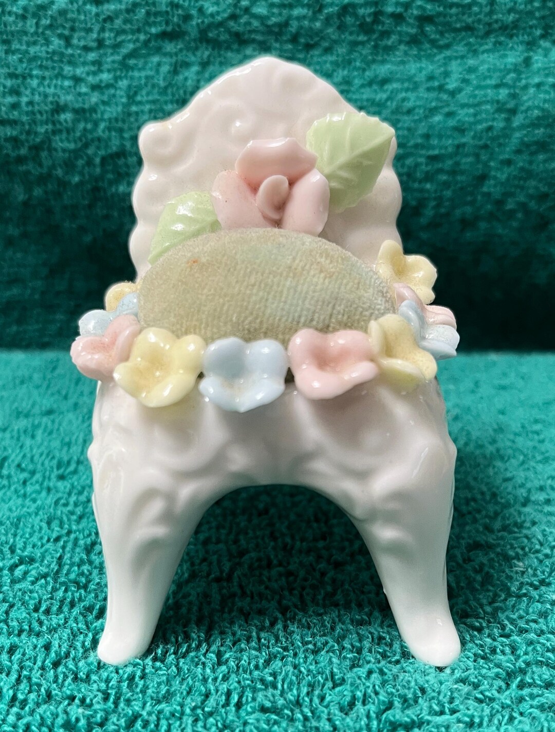 Porcelain Floral Sewing Chair Pin Cushion - Etsy