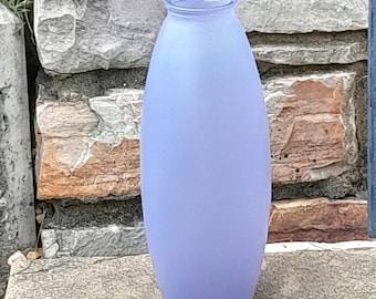 Lavender - 9 1/2 Frosted lavender purple oval vase.