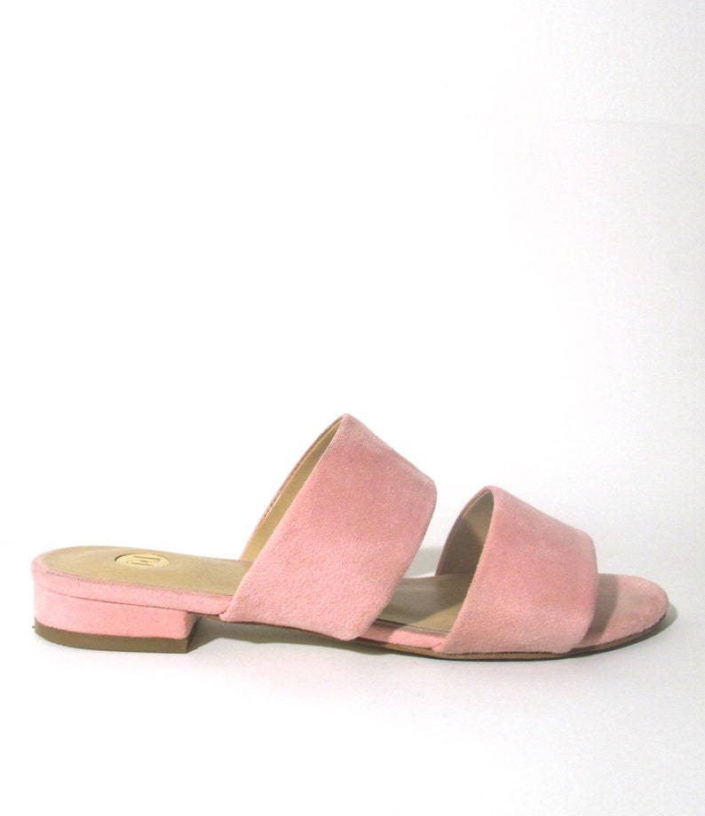 pink suede strappy sandals